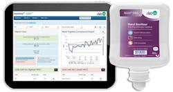 DebMed hand-hygiene–compliance monitoring system and Alcare Extra hand sanitizer, from S.C. Johnson Professional DebMed hand-hygiene–compliance monitoring system and Alcare Extra hand sanitizer, from S.C. Johnson Professional