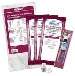 3M’s nares decolonization and mouth rinse and Sage Products’ toothbrush and CHG bath wipes. 3M’s nares decolonization and mouth rinse and Sage Products’ toothbrush and CHG bath wipes.