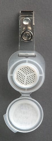 The Assay Technology air sampler badge The Assay Technology air sampler badge