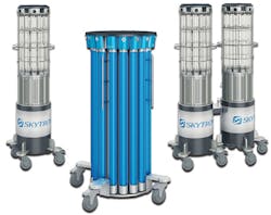 Skytron’s 1140 Sentry, 3200 Max, and 2280 Syndicate UV-C robots Skytron’s 1140 Sentry, 3200 Max, and 2280 Syndicate UV-C robots