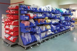 Akro-Mils’s mobile louvered rack Akro-Mils’s mobile louvered rack