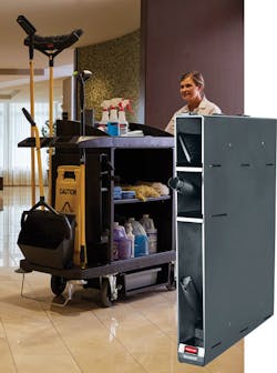 Rubbermaid Commercial Products’ cleaning cart with Maximizer Quick Change Tool system Rubbermaid Commercial Products’ cleaning cart with Maximizer Quick Change Tool system