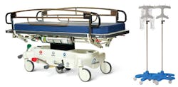 Pedigo stretcher with Cuverro rails & their Element IV stand Pedigo stretcher with Cuverro rails & their Element IV stand