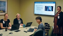 Anna Goldammer, Georgia Cochrane, Sofya Mikhelson, Jen Schnabel reviewing Cardiovascular contract portfolio Anna Goldammer, Georgia Cochrane, Sofya Mikhelson, Jen Schnabel reviewing Cardiovascular contract portfolio