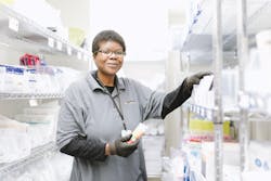 Gloria Walker stocking a PAR. Gloria Walker stocking a PAR.