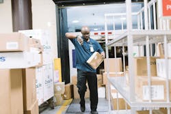 Willie Lumpkin receiving items on dock in Atlanta. Willie Lumpkin receiving items on dock in Atlanta.