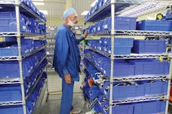 Bill Blom, Instrument Tech I, retrieves an instrument from back up inventory to complete a set. Bill Blom, Instrument Tech I, retrieves an instrument from back up inventory to complete a set.