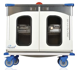 Pedigo closed case surgical carts have ergonomic cool-touch handles to increase staff safety when exiting the cart washer. The direction lock casters improved steering and handling, and the cart floor is sloped 1.5 degrees toward the rear of the cart for containment of contaminated fluids. The CartStat biohazard labeling system is visible from all four sides. Roll-out shelves offer two-position shelf lock and the revolve maintenance free casters improve handling and reduce noise. Pedigo closed case surgical carts have ergonomic cool-touch handles to increase staff safety when exiting the cart washer. The direction lock casters improved steering and handling, and the cart floor is sloped 1.5 degrees toward the rear of the cart for containment of contaminated fluids. The CartStat biohazard labeling system is visible from all four sides. Roll-out shelves offer two-position shelf lock and the revolve maintenance free casters improve handling and reduce noise.