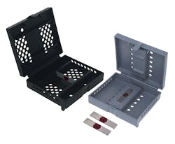 The new Crosstex Cleaning Verification Test contains organic blood applied to a stainless-steel indicator, providing a realistic challenge to ensure all instruments are clean prior to sterilization. It works in washer disinfectors and ultrasonic devices, allowing for a one cost-saving test SKU for all cleaning verification needs. The new Crosstex Cleaning Verification Test contains organic blood applied to a stainless-steel indicator, providing a realistic challenge to ensure all instruments are clean prior to sterilization. It works in washer disinfectors and ultrasonic devices, allowing for a one cost-saving test SKU for all cleaning verification needs.