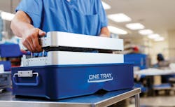 ONE TRAY sealed sterilization container from Innovative Sterilization Technologies is FDA-cleared to hold temperature tolerant medical devices during steam sterilization cycles and then be stored, allowing SPD staff to react quickly to any changes or issues during the day schedule or address on-call situations/emergent needs without use of IUSS and no compromising infection control principles. No dry or cool time is required during sterilization which significantly reduces water/power usage and terminal sterilization time. The containers can be turned around and reused the same surgery day, which eliminates need for more trays and saves space. ONE TRAY has a lifetime warranty, and damaged products can be returned for repair to factory specifications or replaced within days. ONE TRAY sealed sterilization container from Innovative Sterilization Technologies is FDA-cleared to hold temperature tolerant medical devices during steam sterilization cycles and then be stored, allowing SPD staff to react quickly to any changes or issues during the day schedule or address on-call situations/emergent needs without use of IUSS and no compromising infection control principles. No dry or cool time is required during sterilization which significantly reduces water/power usage and terminal sterilization time. The containers can be turned around and reused the same surgery day, which eliminates need for more trays and saves space. ONE TRAY has a lifetime warranty, and damaged products can be returned for repair to factory specifications or replaced within days.