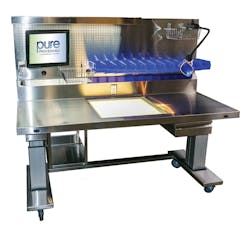 Pure Processing’s PureSteel Ergonomic WorkStation meets ANSI/AAMI ST79:2017, 9.1 Packaging Standards guidelines and enhances the packaging of instruments with illumination for the inspection of perforations in sterile wrap materials. Easy height-adjustability allows technicians to perform tasks while standing or seated and features an ergonomic-friendly drawer, shelving and accessories to assist in diminishing repetitive task fatigue and injury. Wide counter space provides room for larger instruments and wraps. Numerous accessories such as wire baskets, storage bins and electronic monitors are available to accommodate the specific needs of each department. The WorkStation comes equipped with eight electrical outlets and underside cord management. Pure Processing’s PureSteel Ergonomic WorkStation meets ANSI/AAMI ST79:2017, 9.1 Packaging Standards guidelines and enhances the packaging of instruments with illumination for the inspection of perforations in sterile wrap materials. Easy height-adjustability allows technicians to perform tasks while standing or seated and features an ergonomic-friendly drawer, shelving and accessories to assist in diminishing repetitive task fatigue and injury. Wide counter space provides room for larger instruments and wraps. Numerous accessories such as wire baskets, storage bins and electronic monitors are available to accommodate the specific needs of each department. The WorkStation comes equipped with eight electrical outlets and underside cord management.