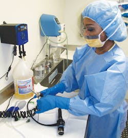 Faith Jackson processing a flexible scope Faith Jackson processing a flexible scope