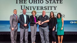 The Ohio State University received the GHXcellence award for Most Improved Provider; with GHX&apos;s Bruce Johnson, CEO, Brian Picklesimer, Julie Amling, Joel Kroliski, Kelsey Perchak, Tina Vatanka Murphy, Chief Revenue Officer, GHX.