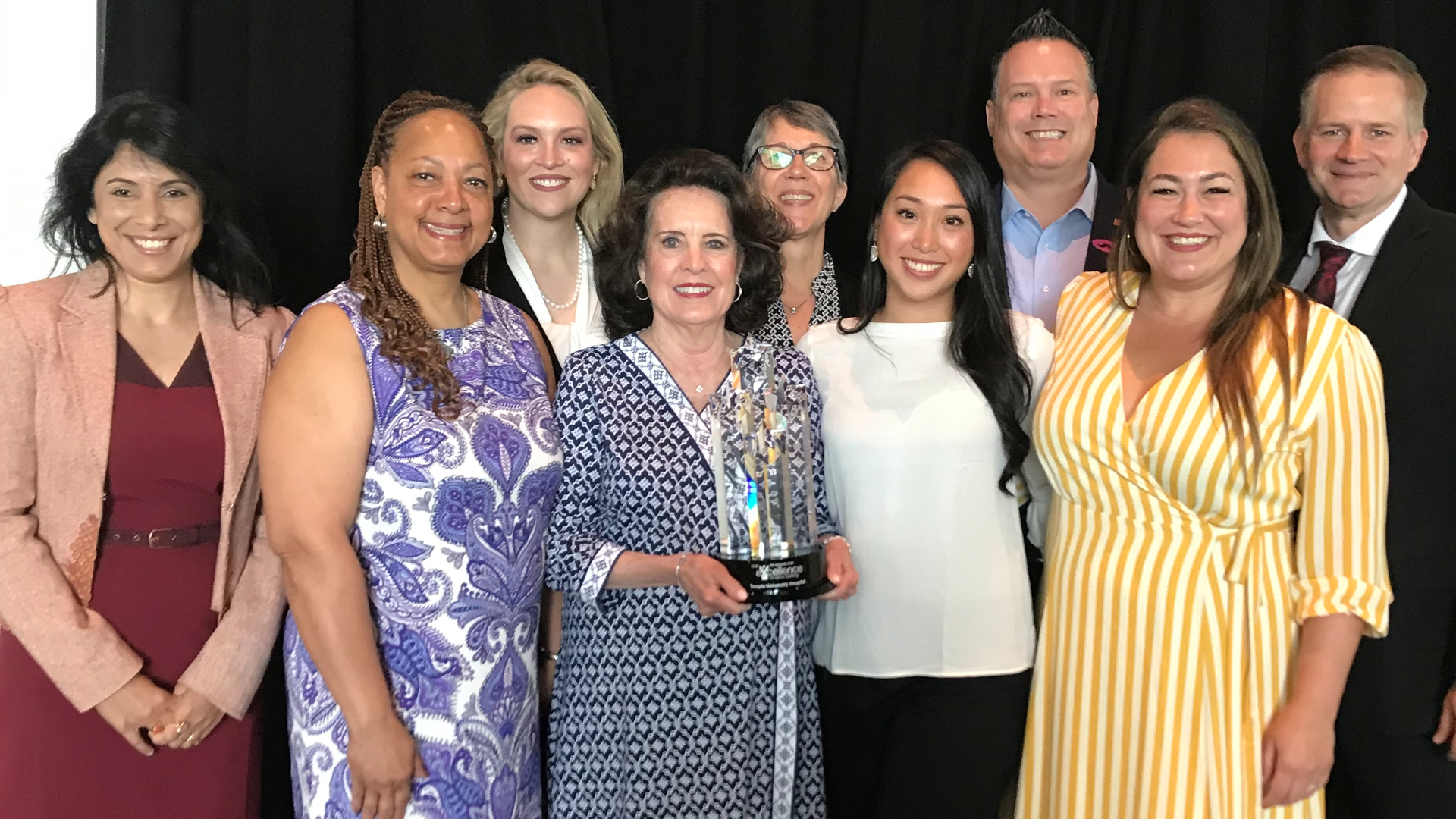 Temple University Hospital's Dermal Defense Team from left to right: Tillana Chakraborti, 3M, Cheryl Preston, RN, BSN, CWOCN, Megan Dunleavy, BSN, RN, Diane Wagner, BSN, RN, CWOCN, Anne DeLucia, BSN, RN, Maria Tieng, BSN, RN, CCRN, Derek Hughes, 3M, Crystal Hill, BSN, RN, Thomas Lawhorn, 3M