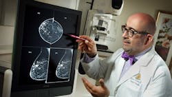 Dr. Mehran Habibi, Medical Director of the Johns Hopkins Breast Center, looking at a breast X-ray. Dr. Mehran Habibi, Medical Director of the Johns Hopkins Breast Center, looking at a breast X-ray.