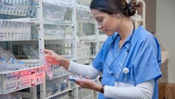 A nurse checks inventory level with Zebra’s Android-based MC40-HC mobile computer. A nurse checks inventory level with Zebra’s Android-based MC40-HC mobile computer.