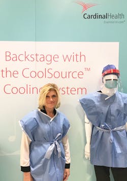 Cardinal CoolSource inventor Jill Byrne wearing the garment at the AORN 2019 Global Surgical Conference &amp; Expo.
