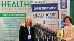 Kristine Russell, Publisher and Executive Editor, Healthcare Purchasing News, presents Ann Paolini, System Director, Supply Chain Business Intelligence, Tower Health, with the 2019 Supply Chain Department of the Year Award.