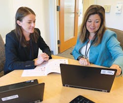 Katie Williams & Jennifer Killinger review contract progress in CSR Katie Williams & Jennifer Killinger review contract progress in CSR