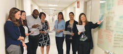 Jennifer Killinger, Clinical Resource Manager, leading the OR daily huddle with (from left to right) Miranda Carfagno, Theresa Meitzler, Chinnaiah Naidu, Lori Stoudt, Stacy Stiles, & Pavinder Mangat Jennifer Killinger, Clinical Resource Manager, leading the OR daily huddle with (from left to right) Miranda Carfagno, Theresa Meitzler, Chinnaiah Naidu, Lori Stoudt, Stacy Stiles, & Pavinder Mangat