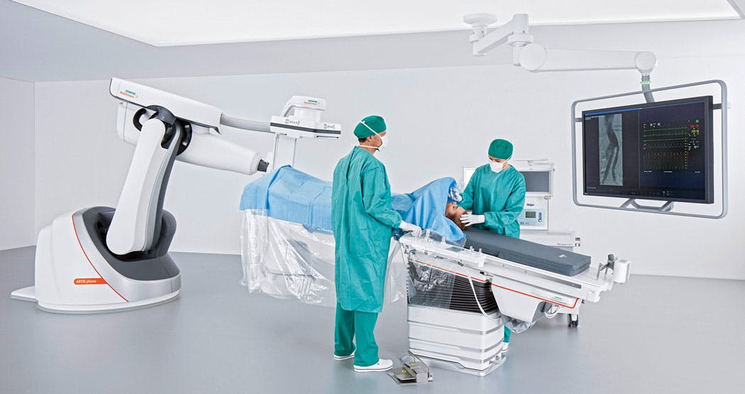 The ARTIS pheno robotic C-arm angiography system from Siemens Healthineers