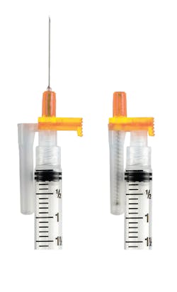 EasyPoint retractable needle before and after activation EasyPoint retractable needle before and after activation