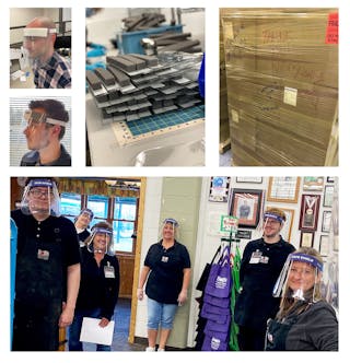 Summit Medical&rsquo;s initial prototype (top left), final prototype (middle left), production line (center), packed pallet ready to ship (top right), and delivered - in use by Bob&rsquo;s Produce Ranch (bottom).