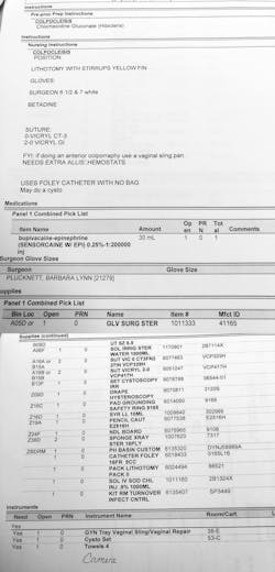 Sample Physician Preference Card Sample Physician Preference Card