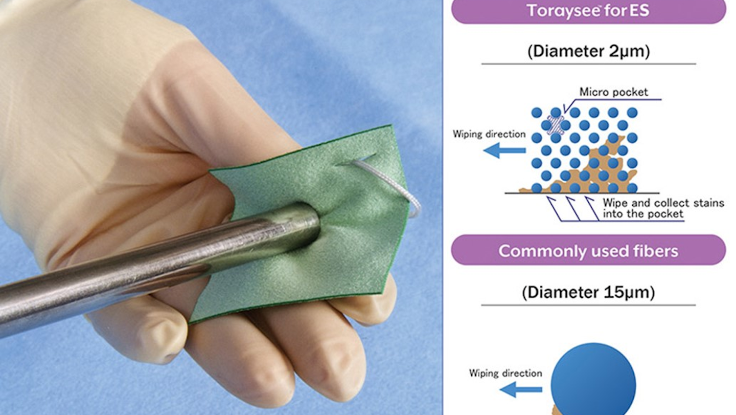 Toray introduces micro fiber wiping cloth that cleans endoscope lens