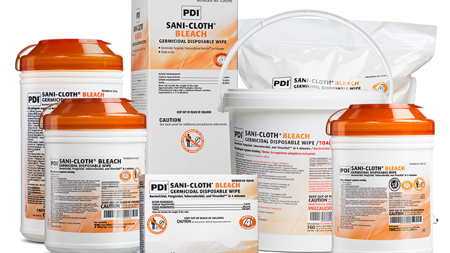 PDI introduces clinical size bleach wipe for smaller surface