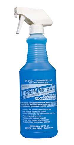 Ruhof Prepzyme – new blue color for greater visibility when applied to soiled instruments Ruhof Prepzyme – new blue color for greater visibility when applied to soiled instruments