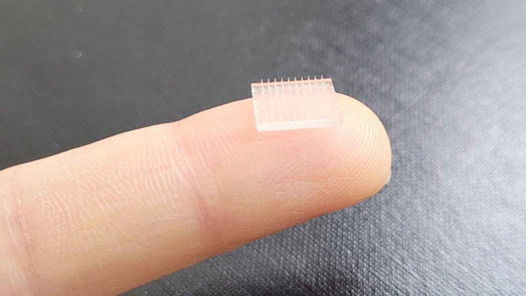 Courtesy of Stanford and UNC. Scientists at Stanford University and University of North Carolina at Chapel Hill use 3D printer to create vaccine patch.