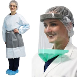 Healthmark Decontam gown and face shield with drape