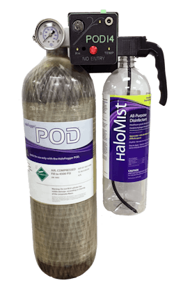 Front view of Halosil’s HaloFogger POD Front view of Halosil’s HaloFogger POD