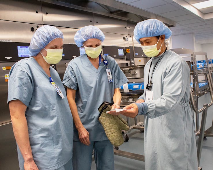 Checking sterilizer load tape on the sterile side of pass-through sterilizers: Lesya Matsuk, Melissa Gawerecki , Carlo Delos Reyes