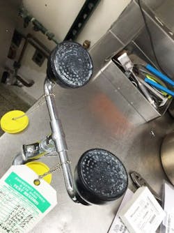 Figure 3: Dirty eyewash station Figure 3: Dirty eyewash station