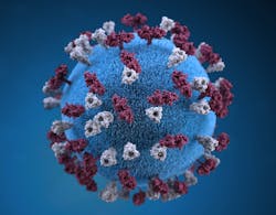 3D graphic representation of a spherical-shaped, measles virus particle, courtesy of the CDC. 3D graphic representation of a spherical-shaped, measles virus particle, courtesy of the CDC.