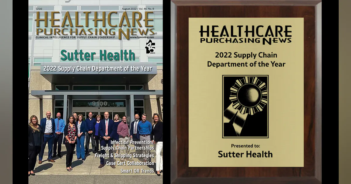 Sutter Health recognized as Healthcare Purchasing News 2022 Supply ...