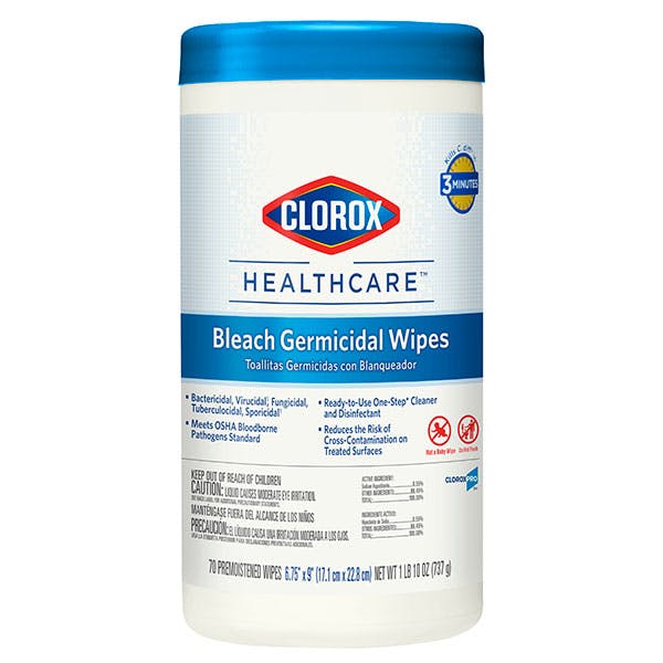 Clorox Healthcare Bleach Germicidal Wipes