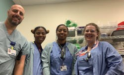 Froedtert Clinic Team: Tim Tobakos, endoscopy trainer; Kandice Miller, clinic team lead; Patrice Hughes, clinic team lead; Hannah Schroeder, sterile processing education coordinator