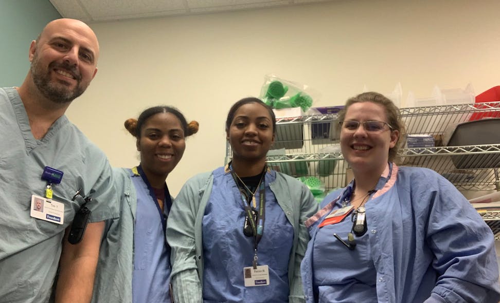 Froedtert Clinic Team: Tim Tobakos, endoscopy trainer; Kandice Miller, clinic team lead; Patrice Hughes, clinic team lead; Hannah Schroeder, sterile processing education coordinator