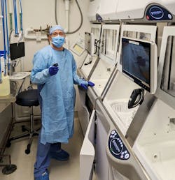 Carlos Velasquez loading the scope processor Carlos Velasquez loading the scope processor