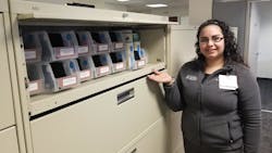 Lizbeth Estrada - Supply Chain Admin Assistant - restocking the office supplies Kanban in Hyde Park. Lizbeth Estrada - Supply Chain Admin Assistant - restocking the office supplies Kanban in Hyde Park.