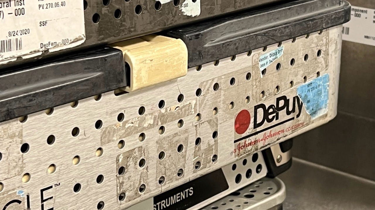 Sticky residue from labels and tape can interfere with effective cleaning and sterilization. All residue must be removed completely with an approved solution.