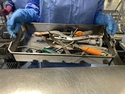 Lack of point of use treatment from the OR on orthopedic instrumentation. Lack of point of use treatment from the OR on orthopedic instrumentation.