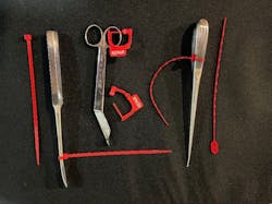 Figure 1 – Some of the various options for tagging damaged instruments. Photo by Stephen M. Kovach Figure 1 – Some of the various options for tagging damaged instruments. Photo by Stephen M. Kovach