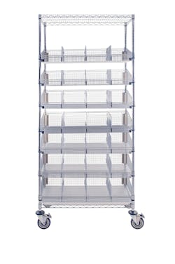 ParWire Basket Shelving Cart, 9 Tier, 24'' D X 60'' ParWire Basket Shelving Cart, 9 Tier, 24'' D X 60''