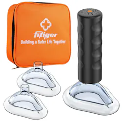 Fitiger EasyPumpVac home kit with orange carry bag, main unit, and masks